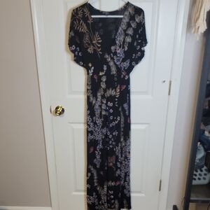 Express Black Floral Maxi Dress